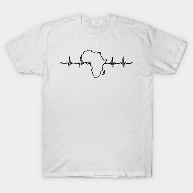 Black African heartbeat T-Shirt by Fafi